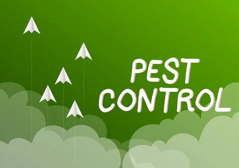Conceptual display Pest Control. Concept meaning Killing destructive insects Stock Illustration