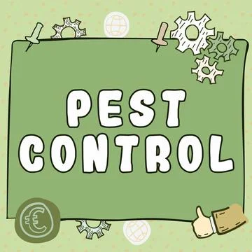 Conceptual display Pest Control. Concept meaning Killing destructive insects Stock Illustration
