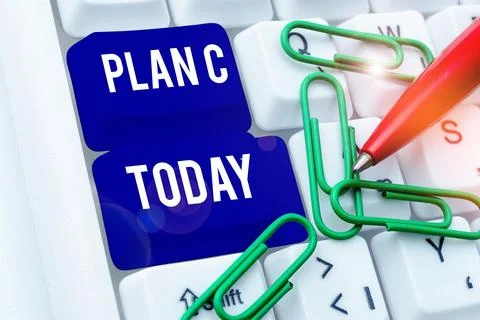 Conceptual display Plan C. Conceptual photo ones last Backup strategy detailed Foto stock