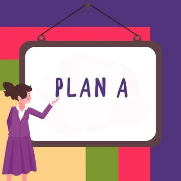 Conceptual display Plan A. Word Written on ones original plan or strategy Illustrazione stock