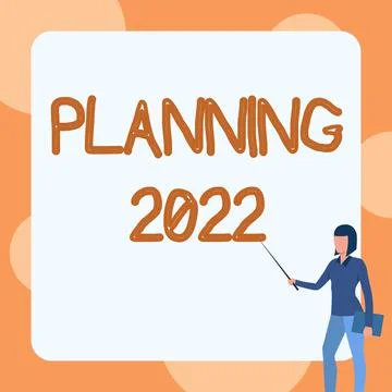 Conceptual display Planning 2022. Concept meaning Begin with end in the Mind Stock Illustration