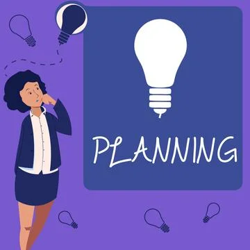 Conceptual display Planning. Internet Concept process of thinking about the Stock Illustration