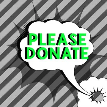 Conceptual display Please Donate. Internet Concept Supply Furnish Hand out Stock Illustration
