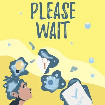 Conceptual display Please Wait. Business concept to pause any implemented action Stockillustratie
