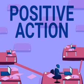 Conceptual display Positive Action. Concept meaning doing good attitude against Stock Illustration