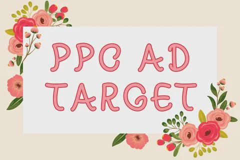 Conceptual display Ppc Ad Target. Word for Pay per click advertising marketing Stock Illustration