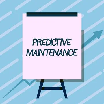 Conceptual display Predictive Maintenance. Business idea Predict when Equipment Stock Illustration