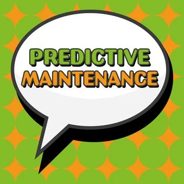 Conceptual display Predictive Maintenance. Business idea Predict when Equipment Stock Illustration