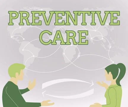 Conceptual display Preventive Care. Internet Concept care that you receive to Stock Illustration