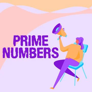 Conceptual display Prime Numbers. Word for a positive integer containing factors Stockillustratie