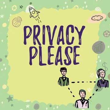 Conceptual display Privacy Pleaseasking someone to respect your personal space Illustration