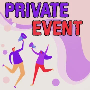 Conceptual display Private Event. Concept meaning Exclusive Reservations RSVP Stock Illustration