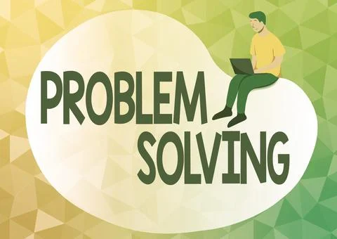 Conceptual display Problem Solving. Business idea to find an answer or means of Illustrazione stock