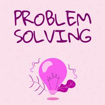 Conceptual display Problem Solving. Concept meaning to find an answer or means Illustrazione stock