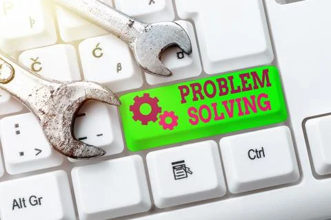 Conceptual display Problem Solving. Concept meaning process of finding solutions Foto stock