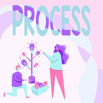 Conceptual display Process. Conceptual photo Standard procedures how to handle a Illustration