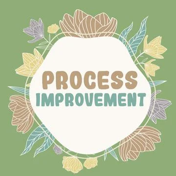 Conceptual display Process Improvement. Business concept task of identifying Stock Illustration
