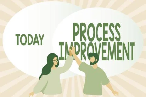 Conceptual display Process Improvement. Conceptual photo Optimization Meet New Illustrazione stock