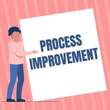Conceptual display Process Improvement. Conceptual photo task of identifying Stock Illustration