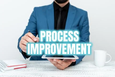 Conceptual display Process Improvement. Word for Optimization Meet New Quotas Foto stock