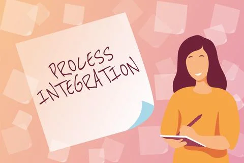 Conceptual display Process Integration. Word Written on Connectivity of Systems Stock Illustration