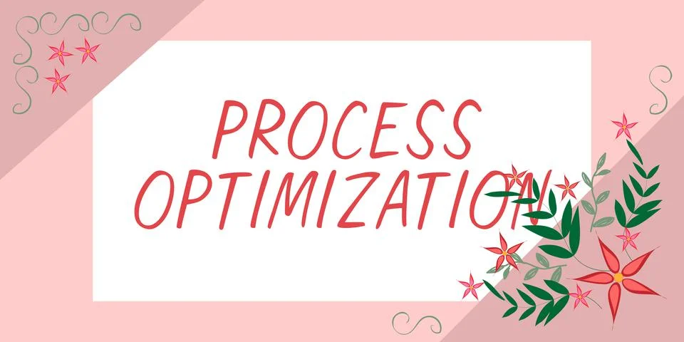 Conceptual display Process Optimization. Business overview Improve Organizations Stock Illustration