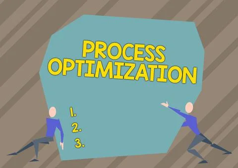 Conceptual display Process Optimization. Conceptual photo improves the processes イラスト素材