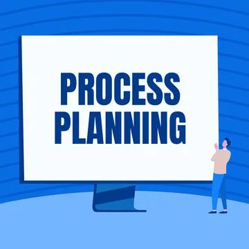 Conceptual display Process Planning. Business idea the development of goals Stock Illustration