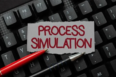 Conceptual display Process Simulation. Word for Technical Representation Stock Photos
