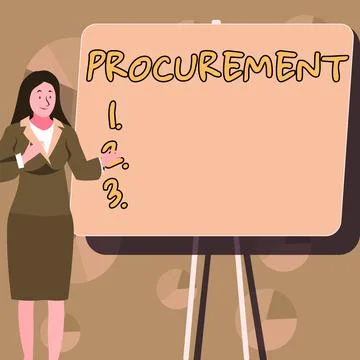 Conceptual display Procurement. Word Written on Procuring Purchase of equipment Illustrazione stock