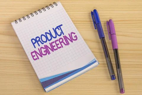Conceptual display Product Engineering. Internet Concept process of designing Stockfoto's