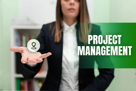 Conceptual display Project ManagementApplication Process Skills to Achieve Stock Photos