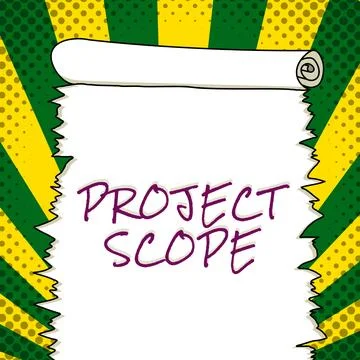 Conceptual display Project Scope. Business concept evaluation of work efforts a 스톡 일러스트