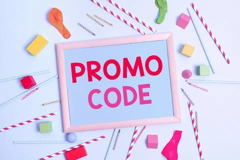 Conceptual display Promo Code. Business concept letters or numbers that allows Stock-Fotos