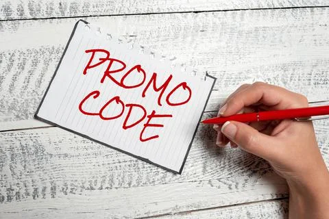 Conceptual display Promo Code. Business concept digital numbers that give you Foto stock