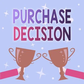 Conceptual display Purchase Decision. Concept meaning process that leads a Stock Illustration