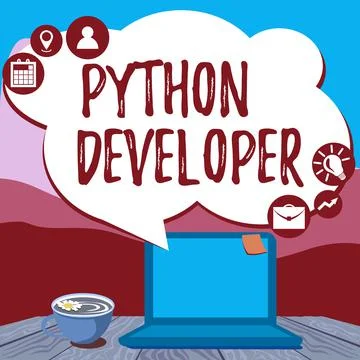 Conceptual display Python Developer. Internet Concept responsible for writing Stock Illustration