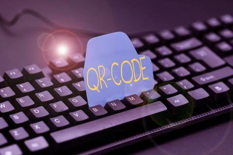 Conceptual display Qr Code. Business showcase the trademark for a type of matrix Foto stock