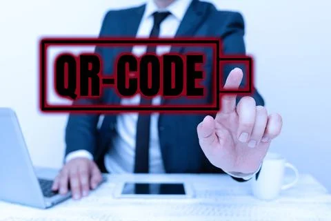 Conceptual display Qr Code. Business idea the trademark for a type of matrix Stock Photos