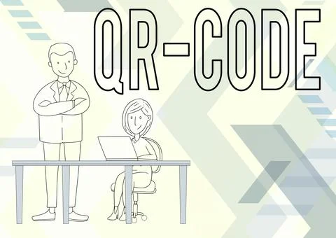 Conceptual display Qr Code. Internet Concept the trademark for a type of matrix Stock Illustration