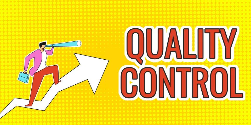 Conceptual display Quality Control. Internet Concept a system of maintaining Illustrazione stock