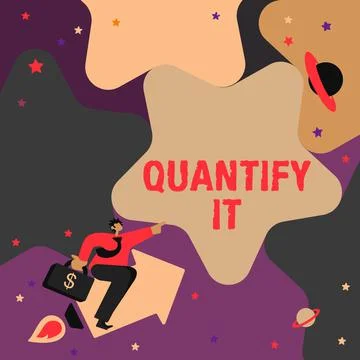 Conceptual display Quantify It. Business approach Measure the size or amount of Stock Illustration