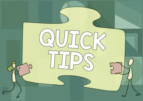 Conceptual display Quick Tips. Business overview small but particularly useful Stock Illustration