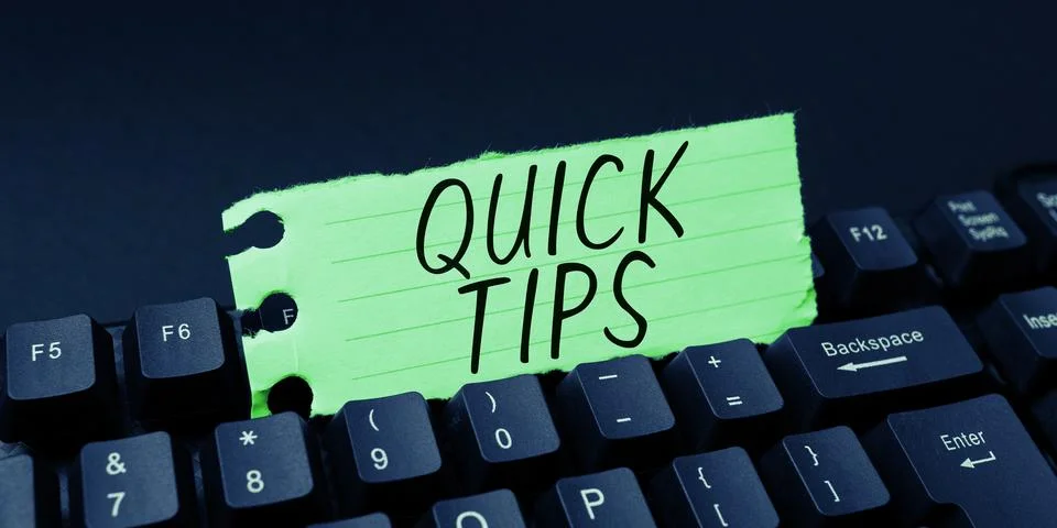 Conceptual display Quick Tips. Word for small but particularly useful piece of Stock Photos