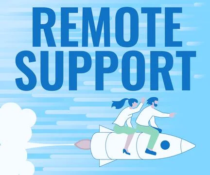 Conceptual display Remote Support. Business showcase type of secure service Stock Illustration