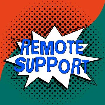 Conceptual display Remote Support. Concept meaning help end-users to solve 库存插图