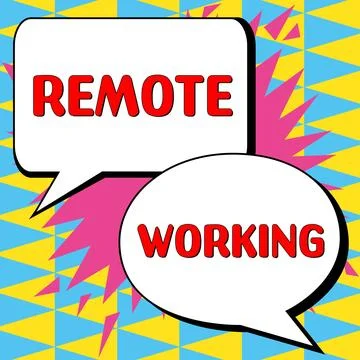 Conceptual display Remote Working. Conceptual photo situation in which an 스톡 일러스트