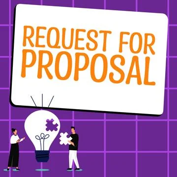 Conceptual display Request For Proposal. Business approach document contains Stock Illustration