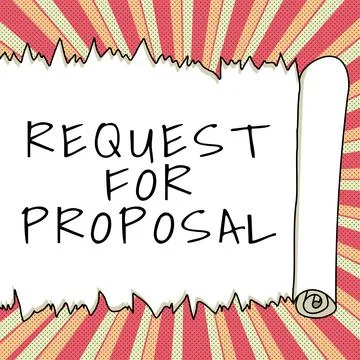 Conceptual display Request For Proposal. Business overview document contains Stock Illustration