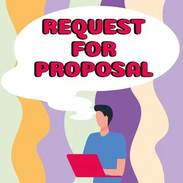 Conceptual display Request For Proposal. Concept meaning document contains Stock Illustration